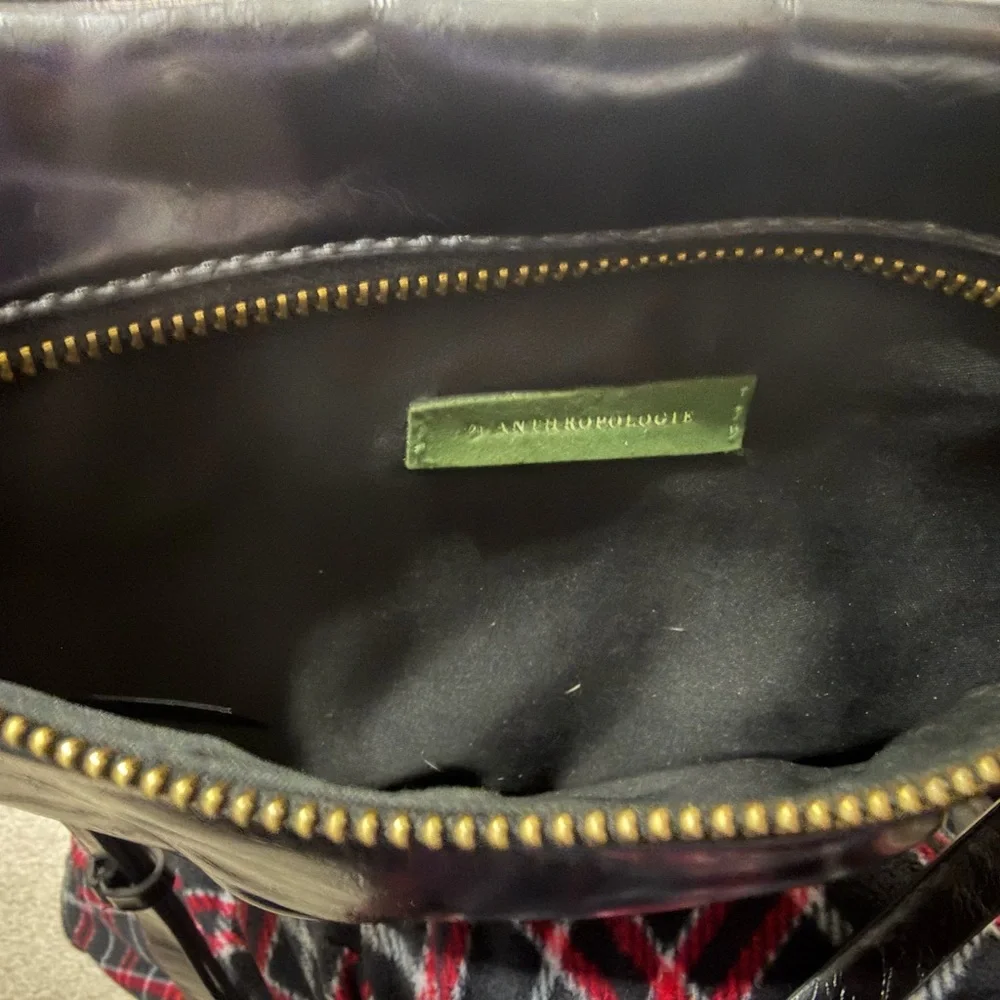 Anthropologie Black Crossbody Bag with Gold Accents - Picture 4 of 5